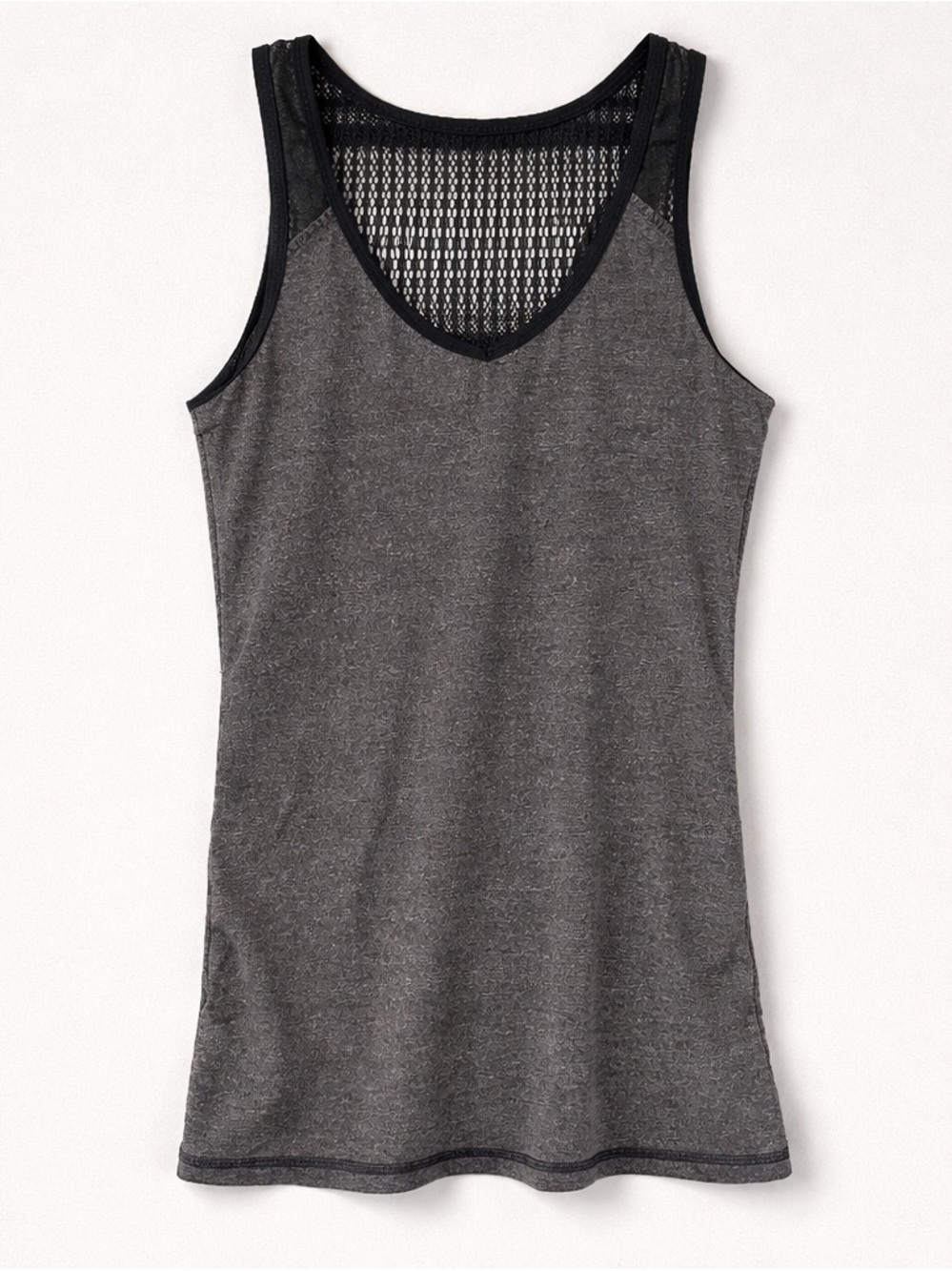 Lululemon Gray Mesh Back Tank Top Ruched Approx Size 6